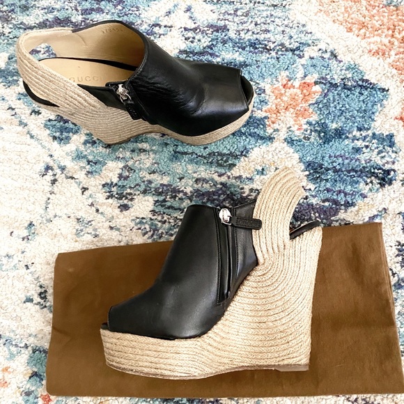 Gucci leather platform espadrille sandals 37 - Picture 6 of 12
